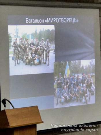 Зустріч курсантів ННІ № 3 НАВС з командиром добровольчого батальйону «Миротворець» Андрієм Бахтовим