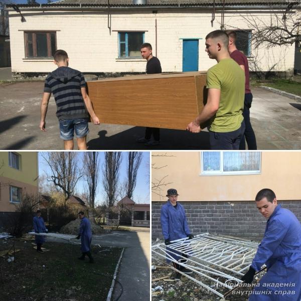 «Трудовий десант» ННІ №3 допомагає колективу підшефного закладу