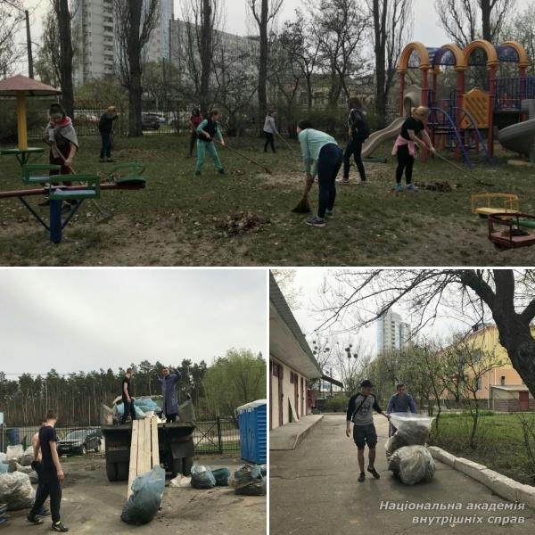 «Трудовий десант» ННІ №3 допомагає колективу підшефного закладу