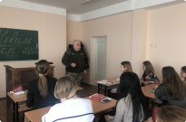 Представник кафедри військової підготовки НАВС зустрівся  зі студентами Державного університету інфраструктури та технологій Фото